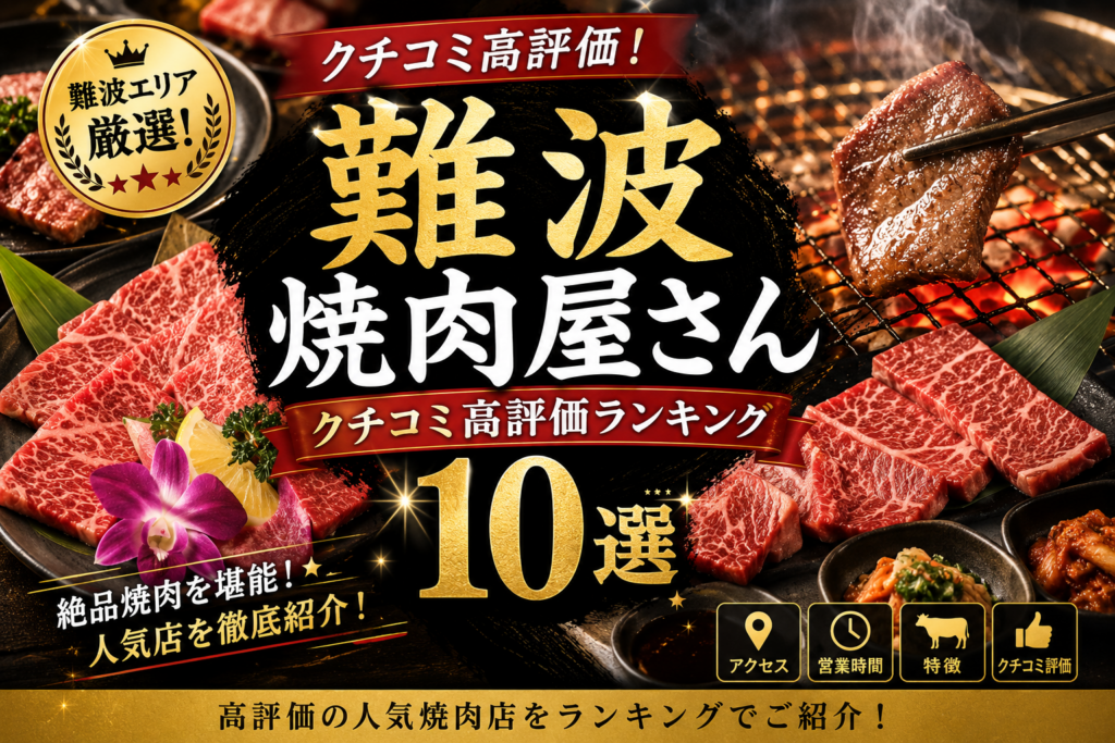 難波の焼肉屋さんクチコミ高評価ランキング10選